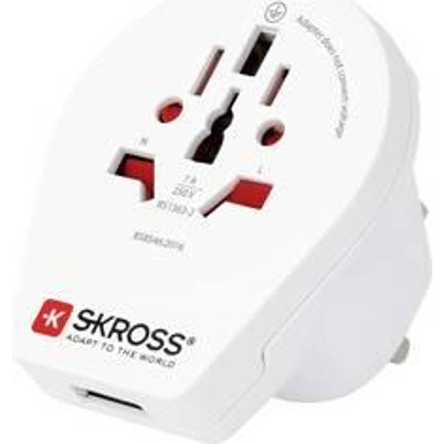 Skross 1500267 Reseadapter Country Adapter World to UK USB