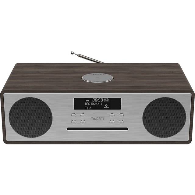 Majority Oakington Music System Cd Player/Dab Radio/ Bluetooth - Walnut, Brown
