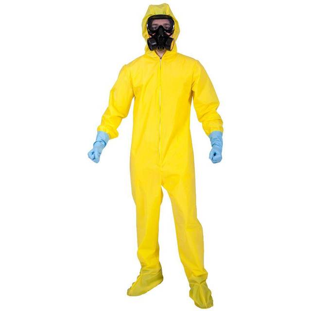 Mens Bad Chemist Bio Hazard Hazmat Suit Halloween Costume - L