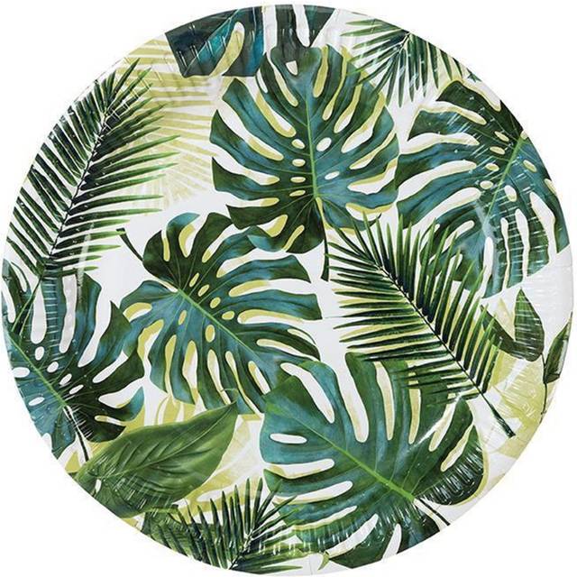 Tropical palm paper plates hawaiian jungle party 23cm quality paper plates x 8