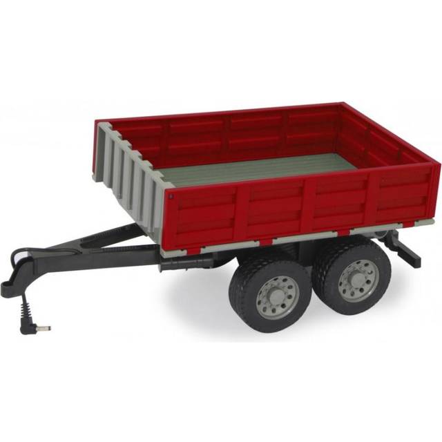 JAMARA 413108 – tippvagn för RC-traktor 1:16 – fjärrstyrd tippfördjupning upp/ner, släpvagnskoppling fram, fällbara kantväggar, röd