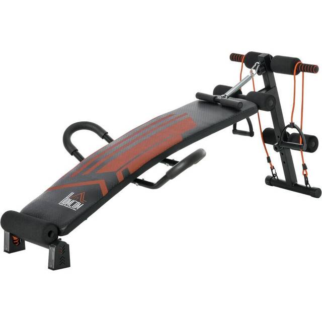 Homcom Multifunctional Sit Up Bench Adjustable Utility Board Ab Exercise Workout Fitness With Headrest For Home, Office And Gym, Black