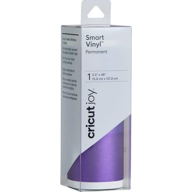 Cricut Joy Smart Vinyl Permanent Shimmer Adhesive Decal Sheet (5.5x48-Inch, Purple)
