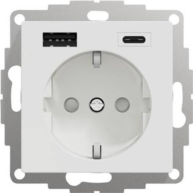 Schneider Electric Exxact Vägguttag Vit