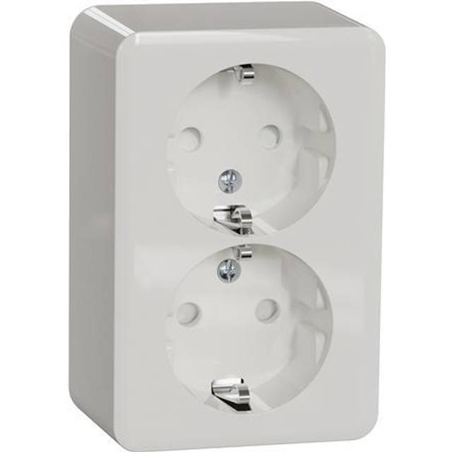 Vägguttag 2-Vägs 16A 250V IP21 Vit Schneider Electric