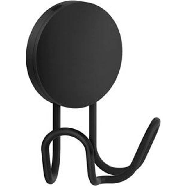 Beslagsboden Dubbelkrok Puck Självhäftande 90mm (Svart)