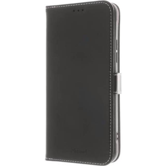 Insmat Exclusive - Vikbart fodral för mobiltelefon - genuint läder, papper, kartong, bomull, aluminiumfolie, termoplastisk polyuretan (TPU), galvaniserad brons - svart - för Nokia XR20