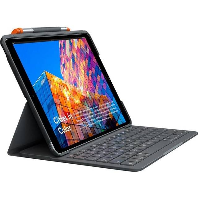 Logitech MX Keys Wireless Keyboard with Backlit Keys in Grafitgrå, Suisse/Schweizer (Qwertz), för iPad (7:e, 8:e och 9:e generationen)