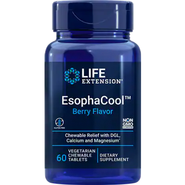 Life Extension  EsophaCool  Berry  60 Vegetarian Chewable Tablets