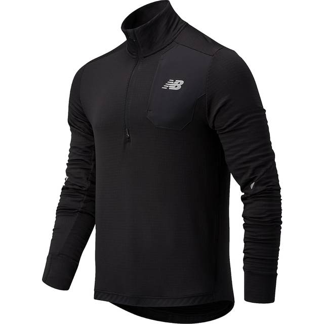 New Balance Mens Heat Grid 1/2 Zip Size: Extra Large, Colour: Black