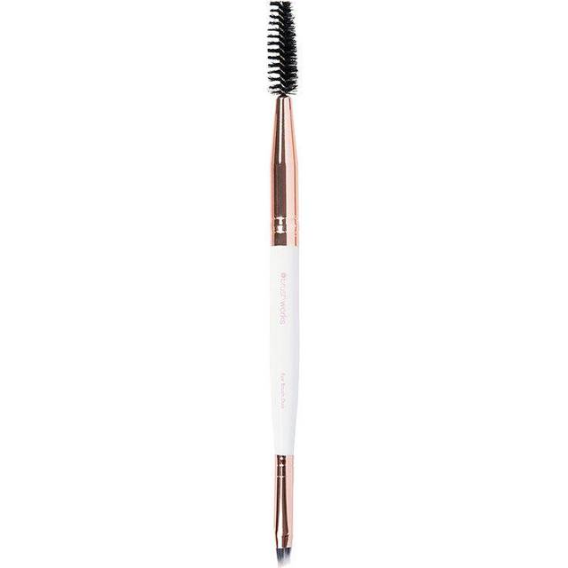 Brushworks White & Gold Brow Duo Brush