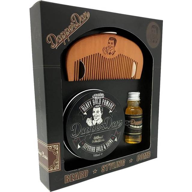 Dapper Dan Hairy Man Combo Gavesæt Heavy Hold Pomade Transparent