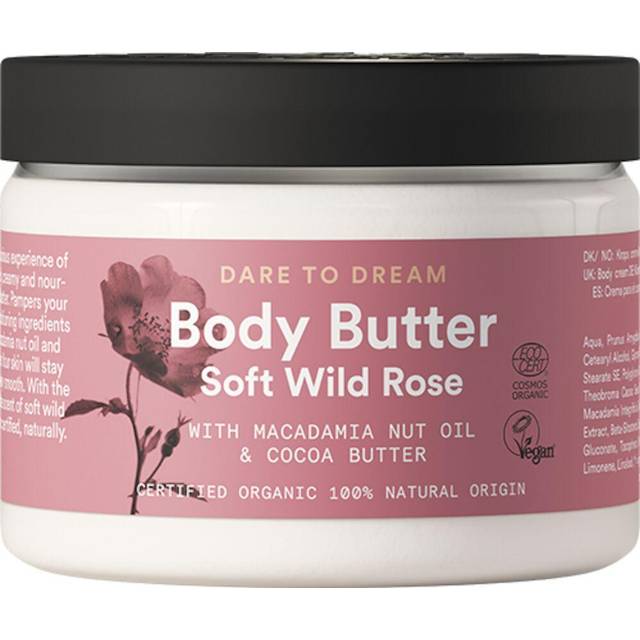 Urtekram Delikat kroppssmör med vildrosa, ge till dröm, 150 ml, vegan, organiskt