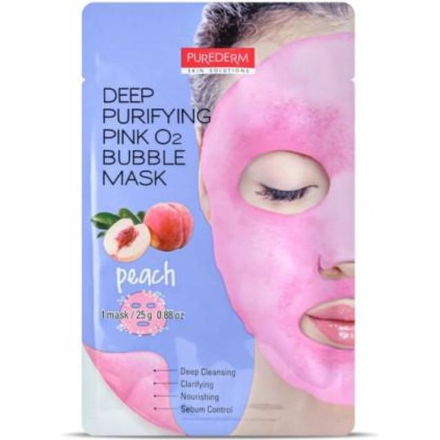 Purederm Deep Purifying Pink O2 Bubble Mask "PEACH" 25 g