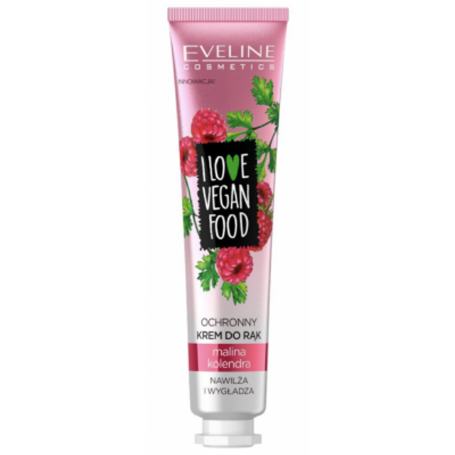 Eveline Cosmetics I Love Vegan Food Protective Hand Cream Raspberry And Coriander 50ml