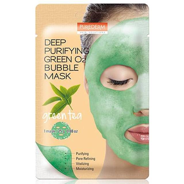 Purederm Deep Purifying Black O2 Bubble Mask "GREEN TEA" 25 g