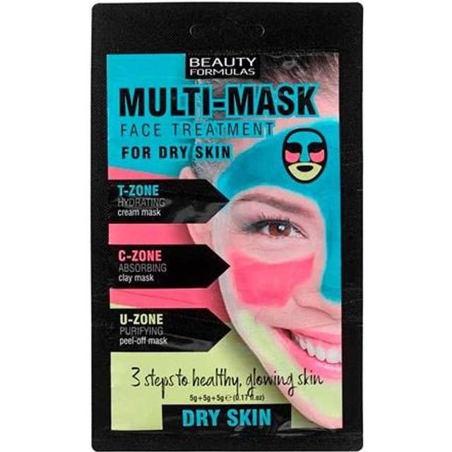 Beauty Formulas 3 Steps Multi-Mask Dry Skin Face Treatment 15g Sachet