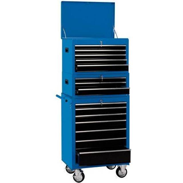 Draper Expert Combination Roller Cabinet and Tool Chest, 15 Drawer, 26", Blue