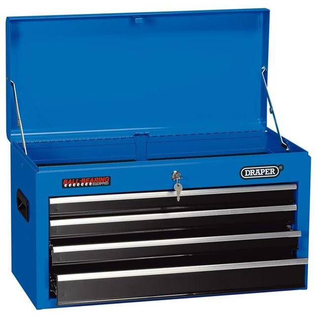 Draper Tool Chest, 4 Drawer, 26", Blue