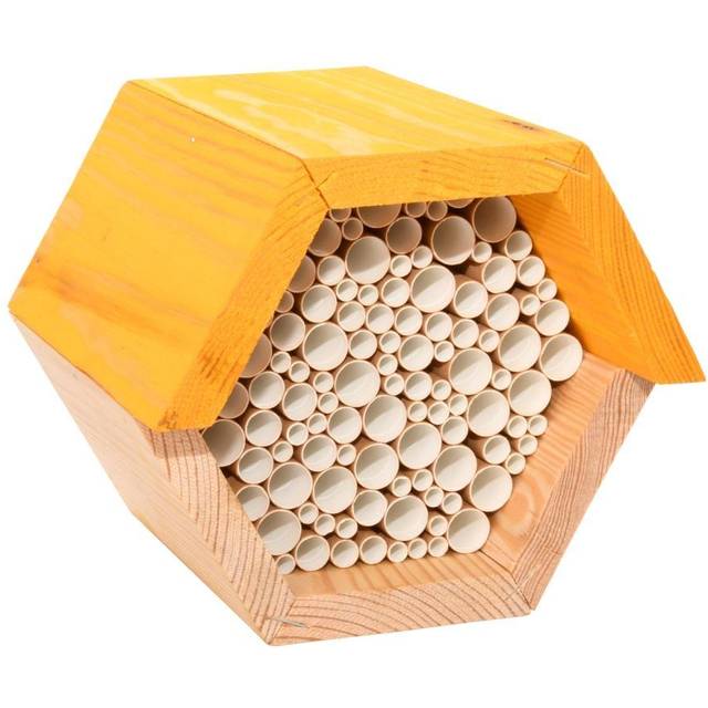 Fallen Fruits Bee House Hexagon - Yellow