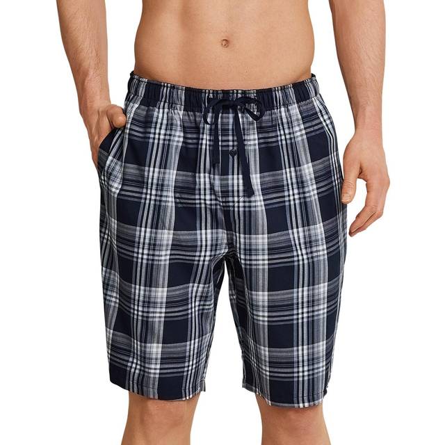 Schiesser Mix and Relax Woven Long Boxer 3XL - Blue Pattern - 3XL