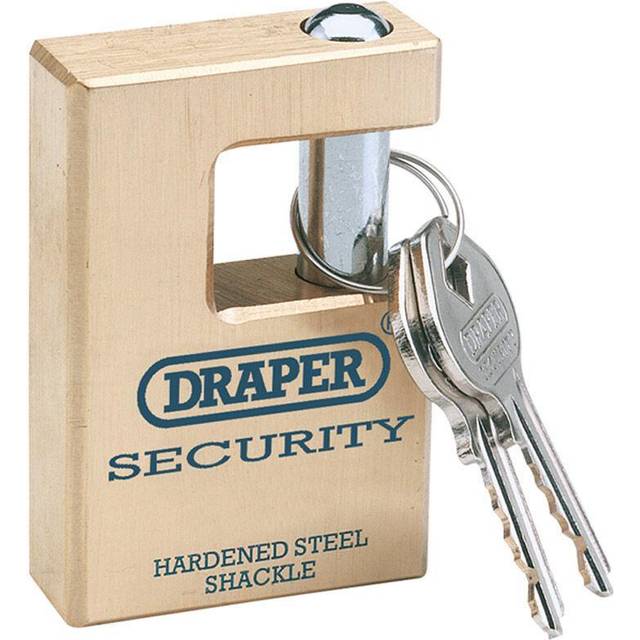 Draper Expert Solid Brass Padlock Closed Shackle 63mm Standard