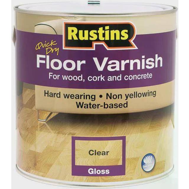 Rustins Quick Dry Floor Varnish Gloss 2.5 litre RUSQDFVG25L - Clear Gloss