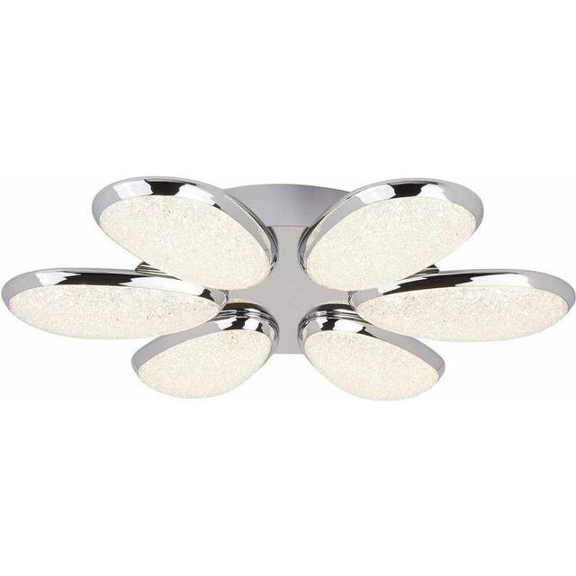 Searchlight 6216-6CC Lori 6 Light Led Ceiling Flush Crushed Ice Effect