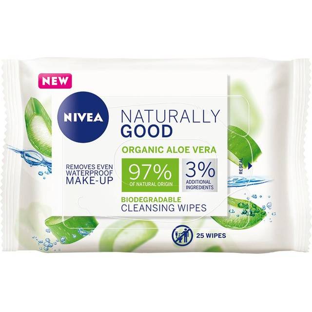 Nivea Organic Aloe Vera Biodegradable Cleansing Wipes 25