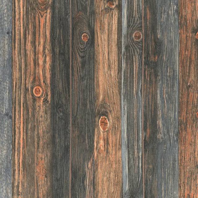 Dark Wood Effect Wallpaper Realistic Wooden Panel Grain Distressed