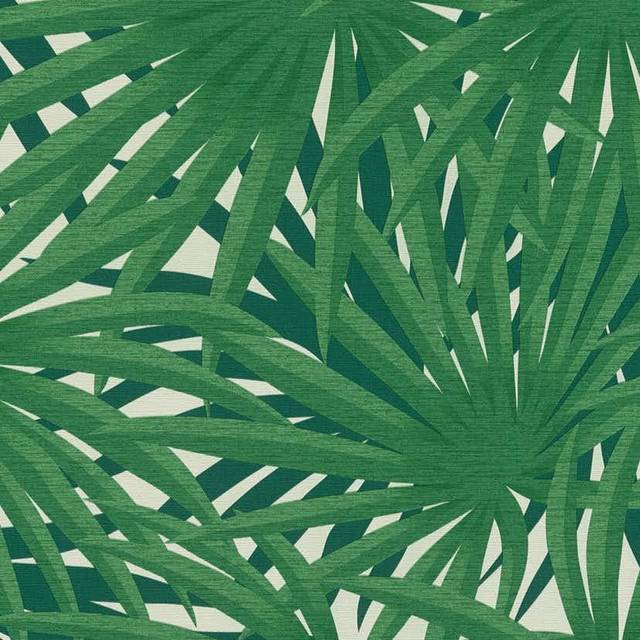 (Green White 37861-3) AS Creation Tropical Jungle Forest Leaf Leaves Wallpaper Textured Metallic Vinyl