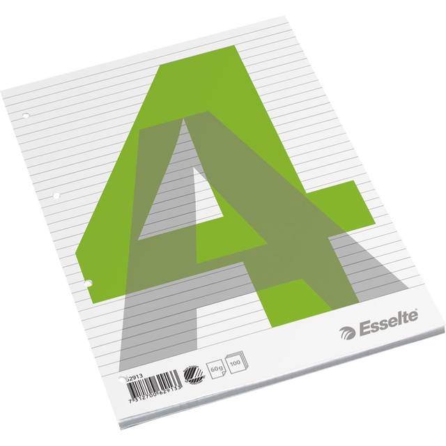 Esselte Blok std. topplim 4H A4 linne 100 ark 60g