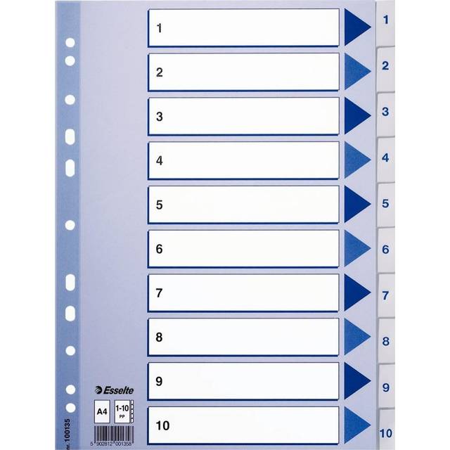 Esselte Register PP A4 1-10 vit