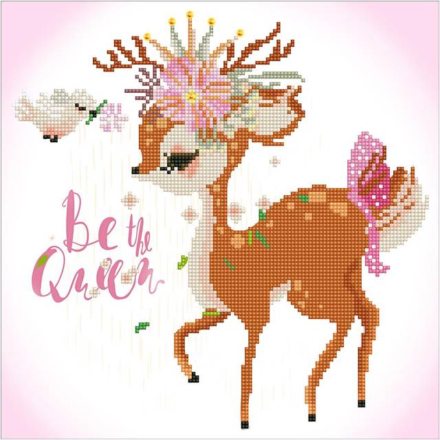 "Diamond Dotz Be The Queen Deer Diamond Painting Kits for Adults - Diamond Art Kits a Relaxing Creative Craft Kit with Dotz Gems 13.8""""""""x13.8"""""""""