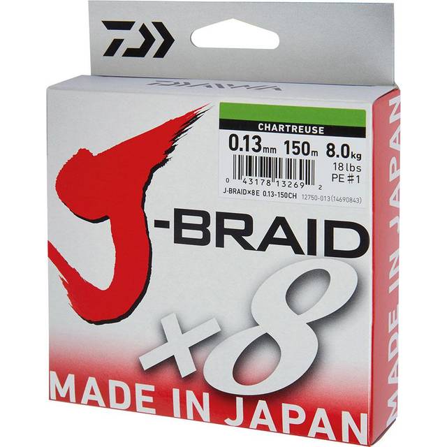 Daiwa J-Braid Grand X8 flätlina gul 58 lb/26.3 kg 0.280 mm x 135 m