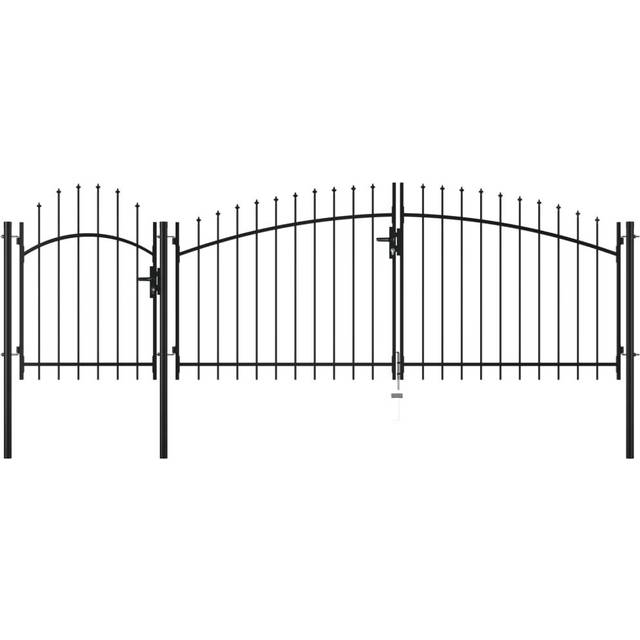 Vidaxl Garden Gate Steel 2x4 M Black
