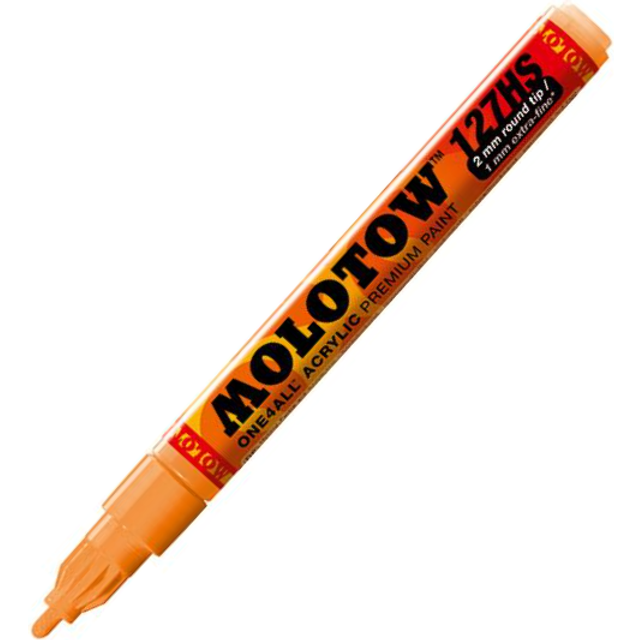 Molotow : One4All : 127HS : Acrylic Marker : 2mm : Neon Orange Fluorescent 218