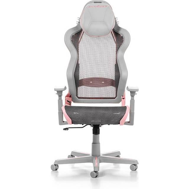DXRacer (Orginalet) Air R1S Gamingstol, Mesh, Grå-Rosa-Grå, Upp till 200 cm