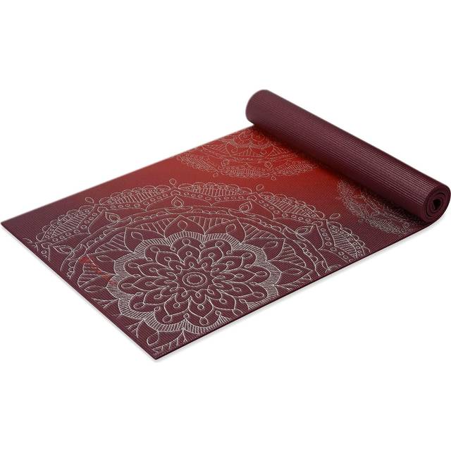 GAIAM - 6 mm Premium Metallic Yoga Mat - Yoga mat size 61 x 173 x 0,6 cm, red