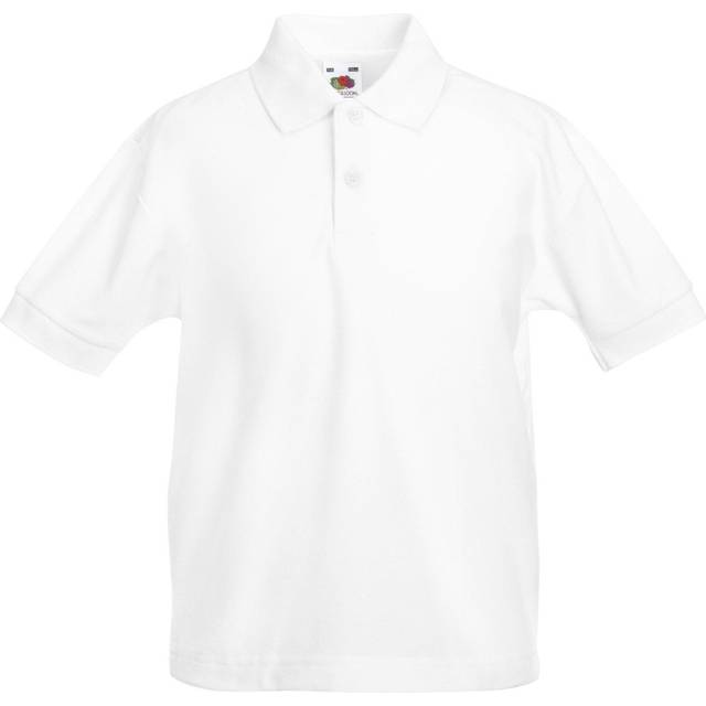 (9-11, White) Fruit Of The Loom Childrens/Kids Unisex 65/35 Pique Polo Shirt