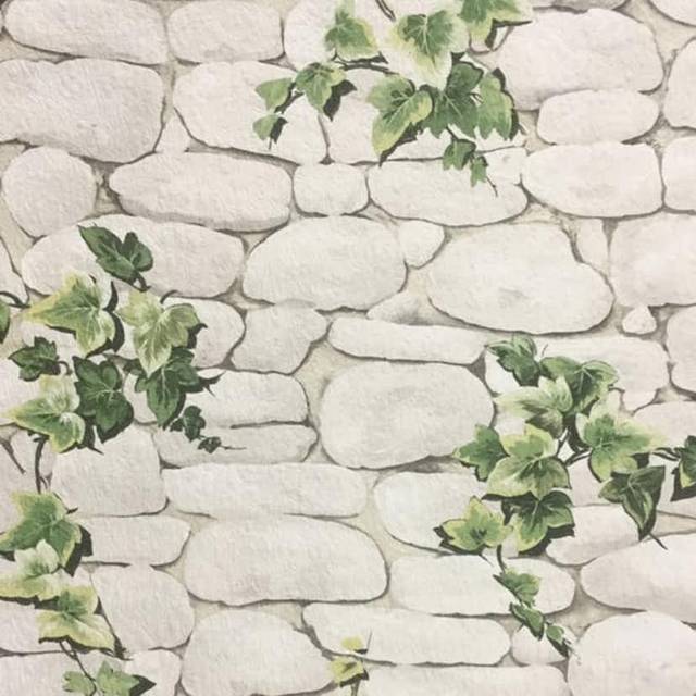 Erismann Stone Wall Pattern Wallpaper Ivy Motif Realistic Effect Textured 7519-2
