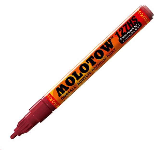 Molotow : One4All : 127HS : Acrylic Marker : 2mm : Burgundy Red 086