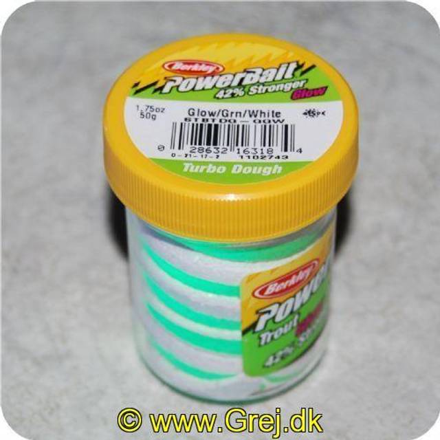 Berkley tsto powerbait glow-in-the-dark trout bait - glow green white