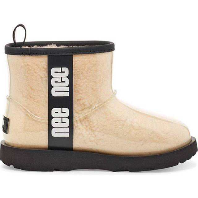UGG Classic Clear Mini II Large LOGO Fleece Lined Big Boys Beige 1112386K-NBLC - Creamy - 4