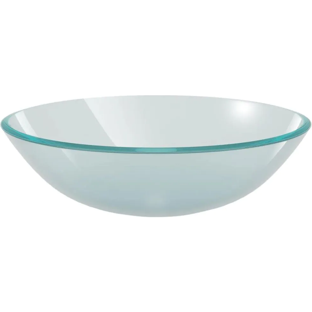 vidaXL Basin Tempered Glass 35x12 cm Frosted, Cream