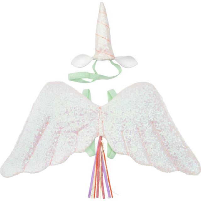 Meri Meri Girls White & Pink Sequin Unicorn Costume - 3-6 year