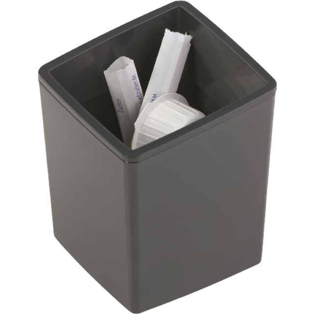 Durable Coffee Point Pot Small Desktop Pen Holder Cup or Teabag Pods Bin, Grey
