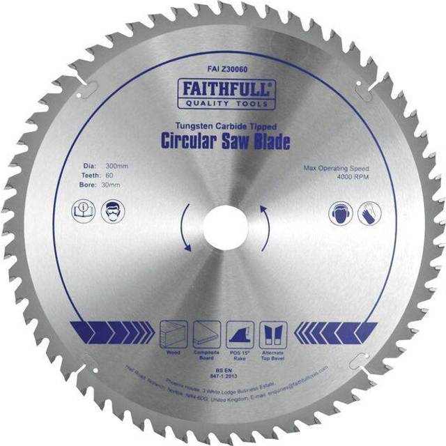 Faithfull Fine Finish TCT Circular Saw Blade 300mm 60T 30mm
