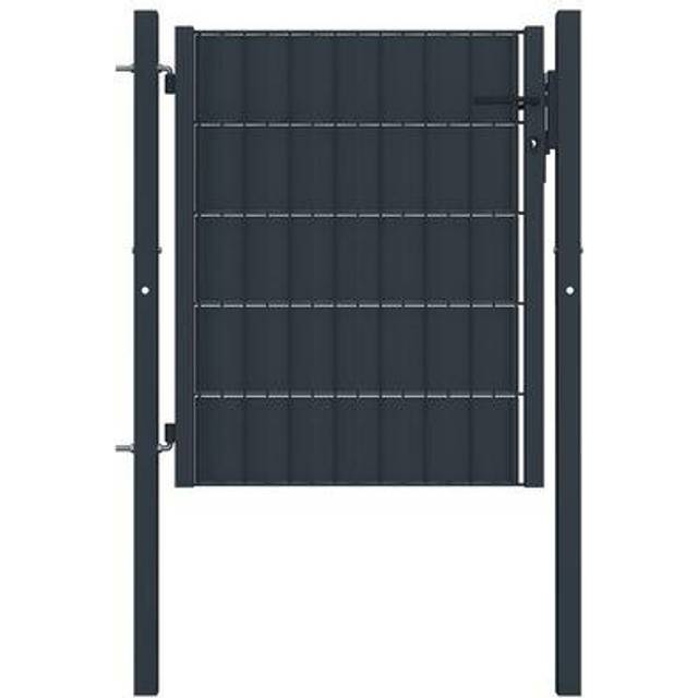 vidaXL Fence Gate PVC and Steel 100x81 cm Green Garden Patio Entrance Door