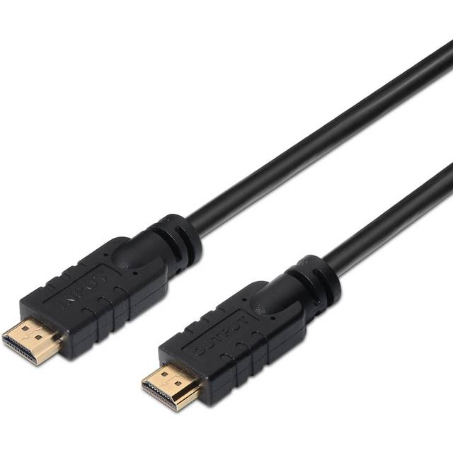 AISENS A119-0104 - HDMI-kabel med hög hastighet HEC med repeater (20 m, chipset för Full HD-signal) Färg Svart